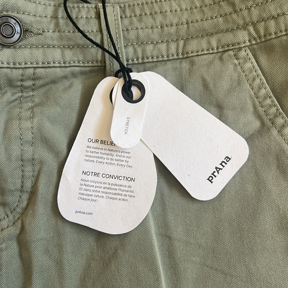 Prana Green Jean Shorts with Distressed Hem Size 6 - Picture 3 of 9